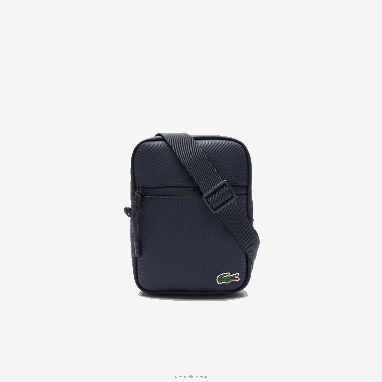 hombres Lacoste eclipsar b88 bolsa crossbody plana pequeña de lona revestida lcst N6XZ22016