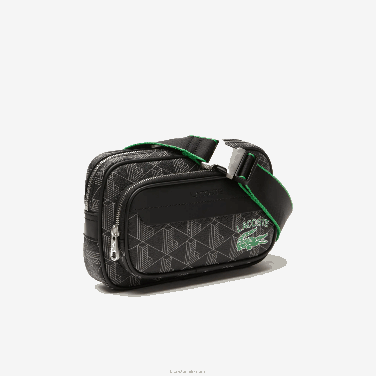 hombres Lacoste mono noir gris estragon l83 bandolera con estampado de monogramas the blend: pequeña N6XZ21961
