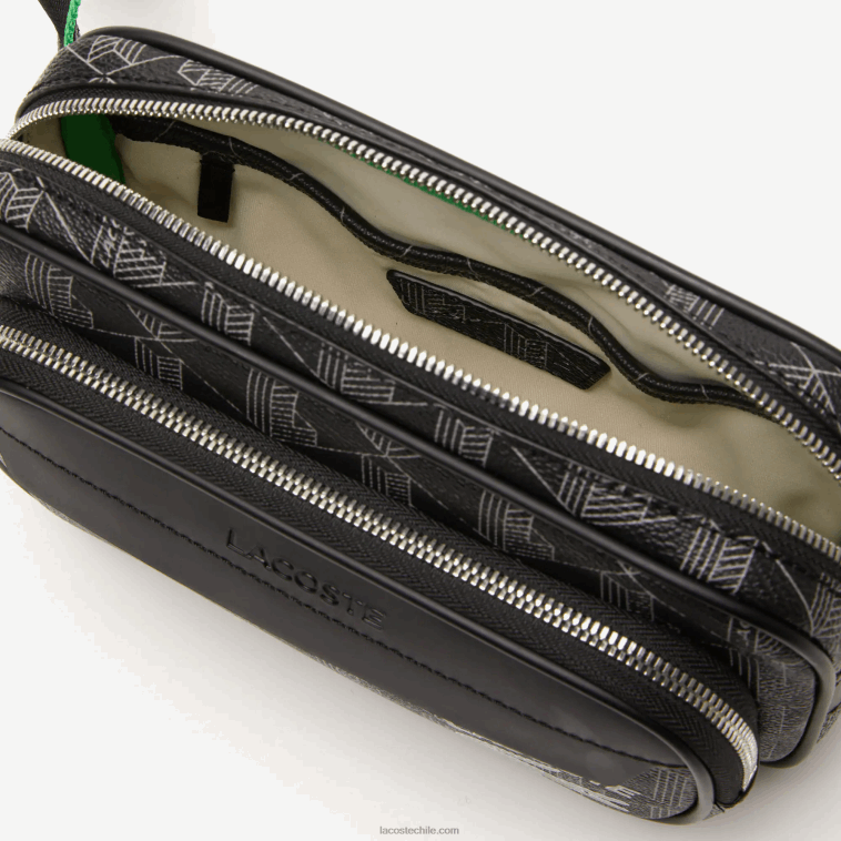 hombres Lacoste mono noir gris estragon l83 bandolera con estampado de monogramas the blend: pequeña N6XZ21961