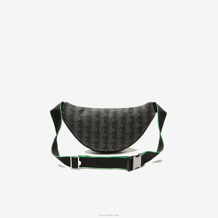 hombres Lacoste mono noir gris estragon l83 riñonera con monograma estampado N6XZ21949