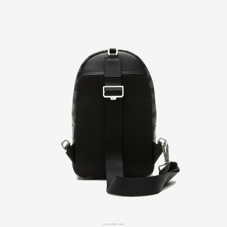 hombres Lacoste monograma noir gris h45 bolsa crossbody con estampado de monograma N6XZ21975