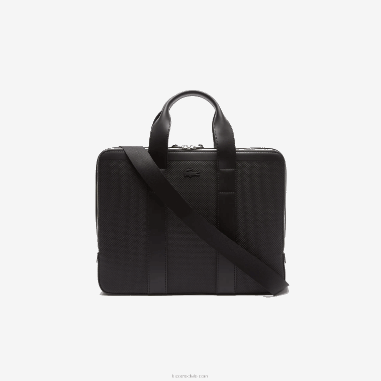 hombres Lacoste negro 000 Bolso ordenador extrafino de piel piqué chantaco N6XZ22074