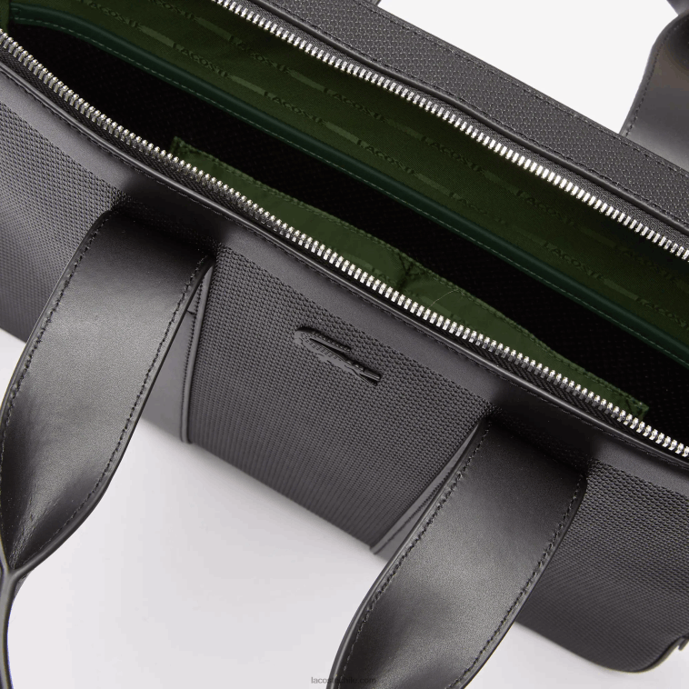hombres Lacoste negro 000 Bolso ordenador extrafino de piel piqué chantaco N6XZ22074