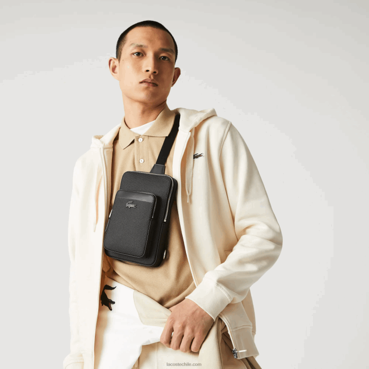 hombres Lacoste negro 000 bolsa de cuero piqué chantaco N6XZ22095