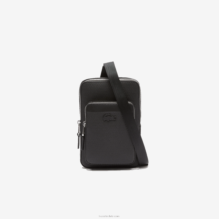 hombres Lacoste negro 000 bolsa de cuero piqué chantaco N6XZ22095