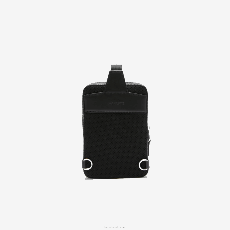hombres Lacoste negro 000 bolsa de cuero piqué chantaco N6XZ22095
