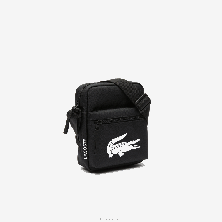 hombres Lacoste negro 000 bolsa de hombro de fibra reciclada N6XZ21998