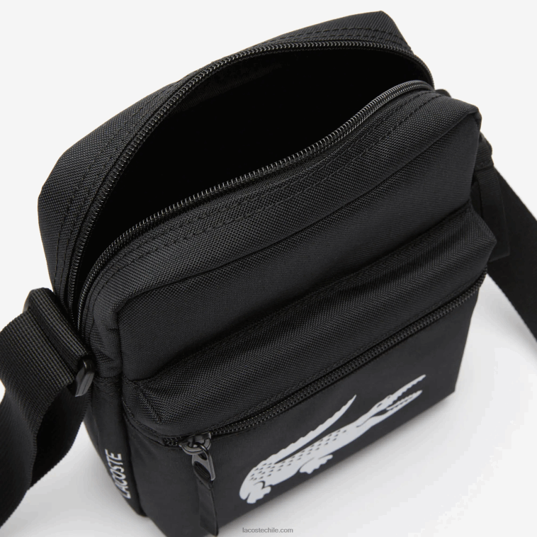 hombres Lacoste negro 000 bolsa de hombro de fibra reciclada N6XZ21998