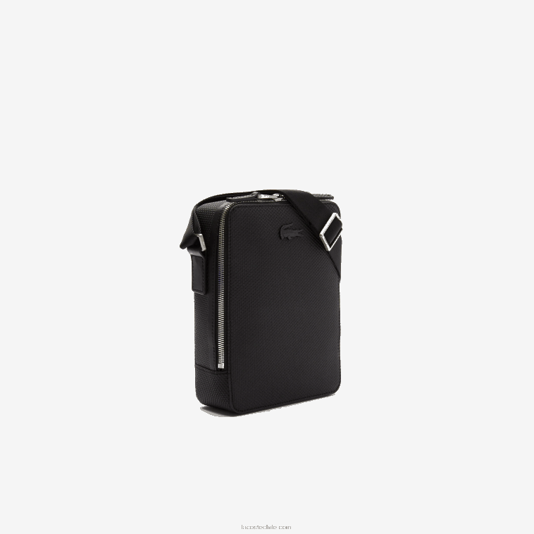 hombres Lacoste negro 000 bolso cámara vertical chantaco de piel cosida mate N6XZ22025