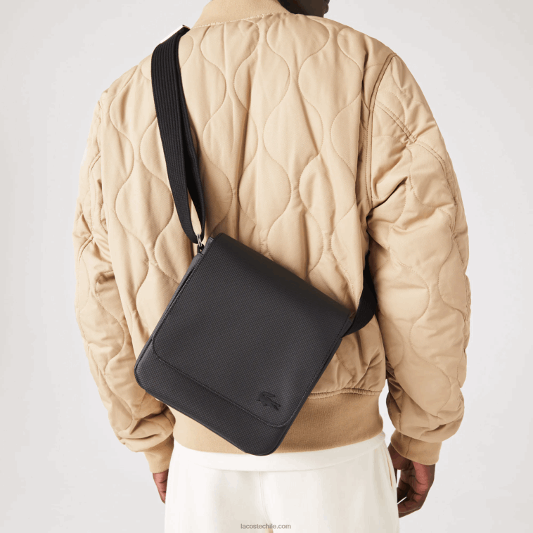 hombres Lacoste negro 000 bolso clásico con solapa de petit piqué N6XZ22010