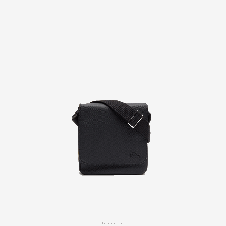 hombres Lacoste negro 000 bolso clásico con solapa de petit piqué N6XZ22010