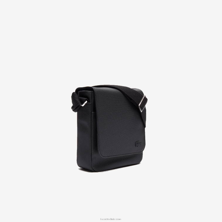 hombres Lacoste negro 000 bolso clásico con solapa de petit piqué N6XZ22010