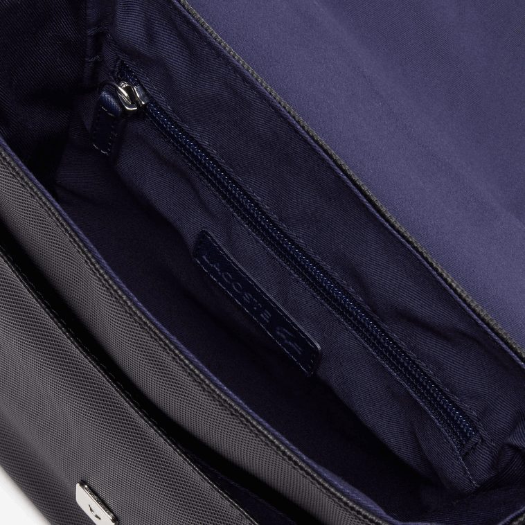 hombres Lacoste negro 000 bolso clásico con solapa de petit piqué N6XZ22010