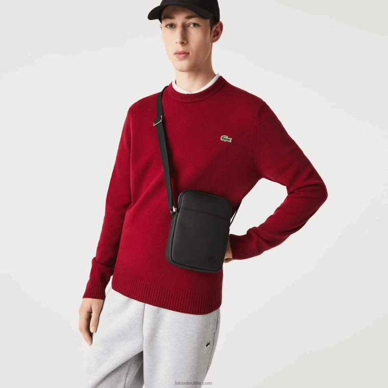 hombres Lacoste negro 000 bolso clásico de petit piqué con cremallera vertical N6XZ22023