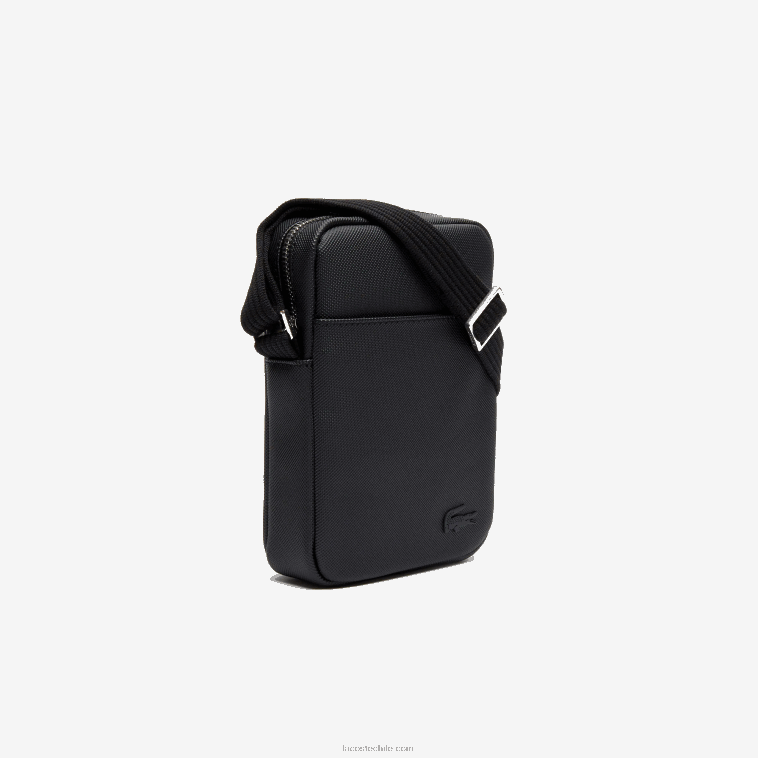 hombres Lacoste negro 000 bolso clásico de petit piqué con cremallera vertical N6XZ22023