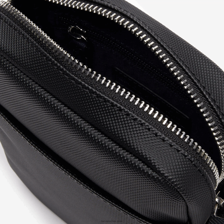 hombres Lacoste negro 000 bolso clásico de petit piqué con cremallera vertical N6XZ22023