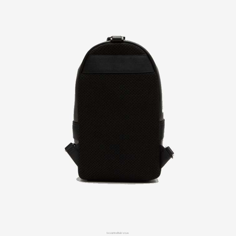 hombres Lacoste negro 000 bolso compacto de piel de becerro serraje N6XZ22002