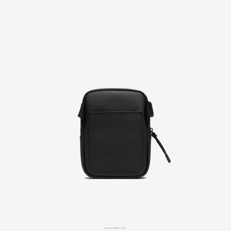 hombres Lacoste negro 000 bolso plano pequeño con cremallera de la marca l.12.12 N6XZ22008