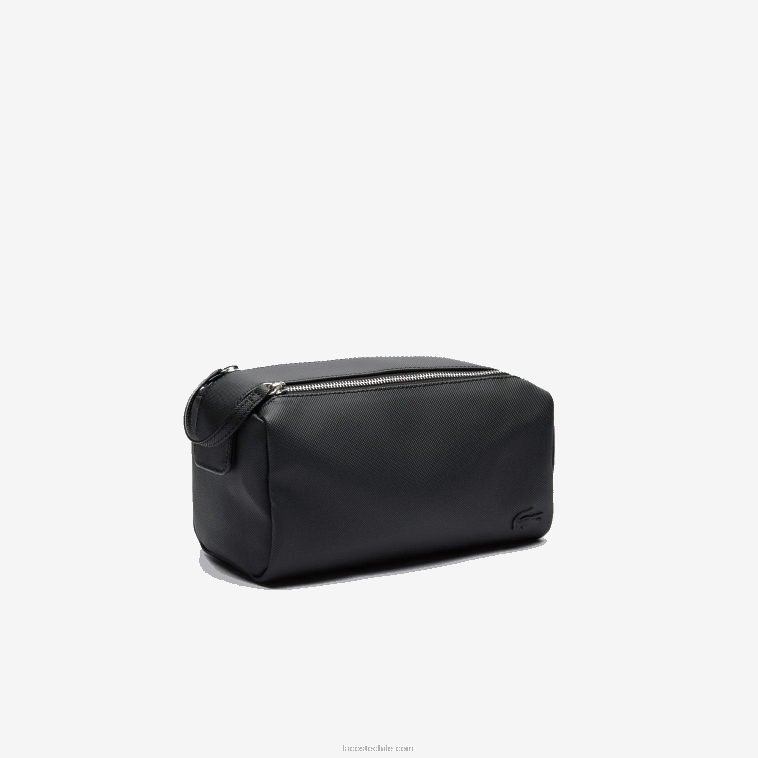 hombres Lacoste negro 000 neceser clásico petit piqué doble cremallera N6XZ22053
