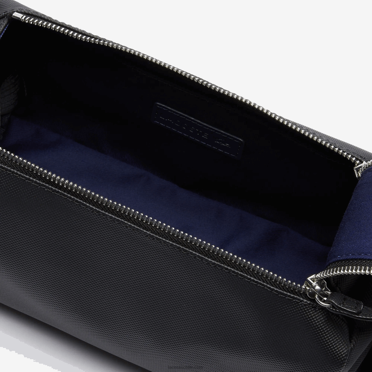 hombres Lacoste negro 000 neceser clásico petit piqué doble cremallera N6XZ22053
