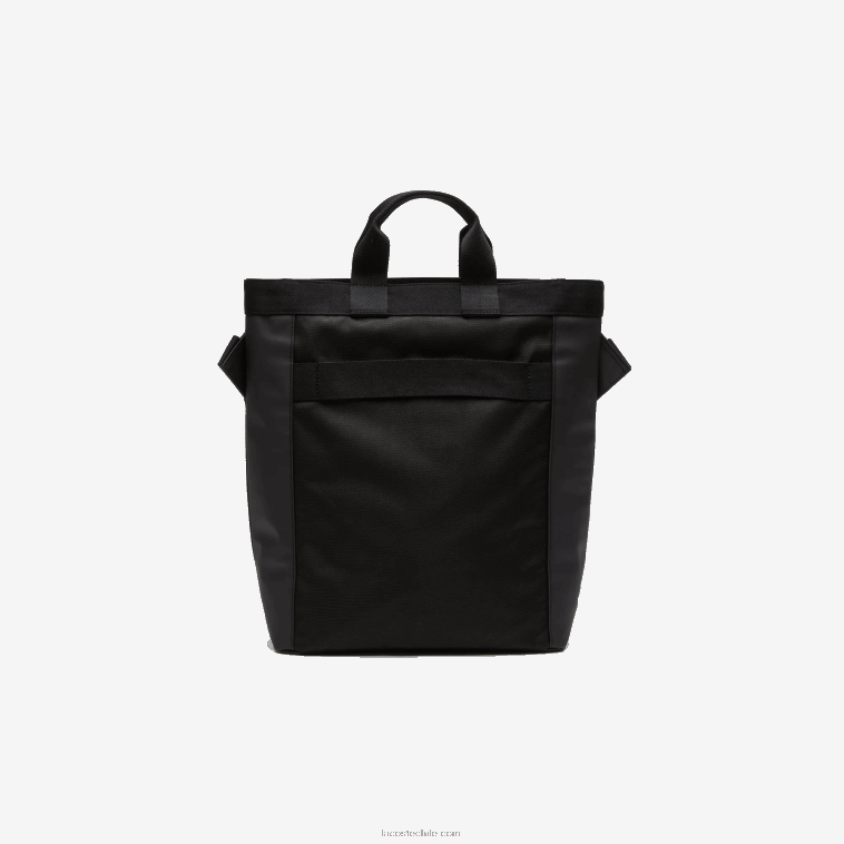 hombres Lacoste negro lima k68 bolso shopper repelente al agua con estampado de la firma N6XZ22057