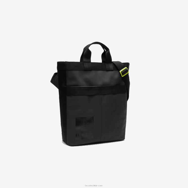 hombres Lacoste negro lima k68 bolso shopper repelente al agua con estampado de la firma N6XZ22057
