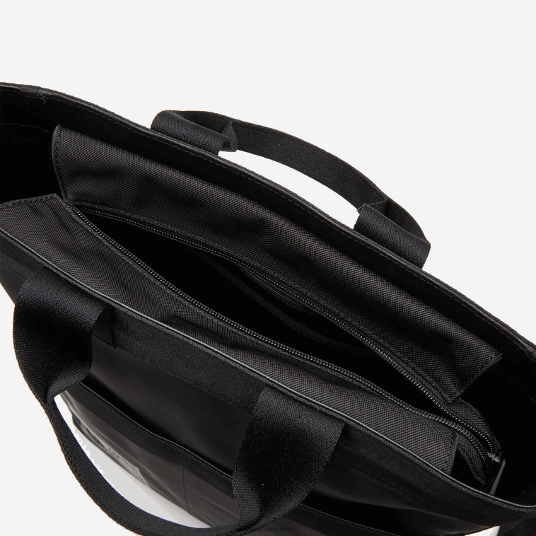 hombres Lacoste negro lima k68 bolso shopper repelente al agua con estampado de la firma N6XZ22057