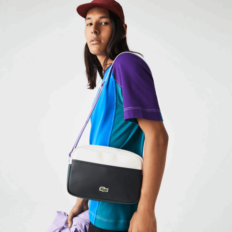 hombres Lacoste noir laponie plumaje cyna l19 bolsa crossover con diseño colour block N6XZ22110