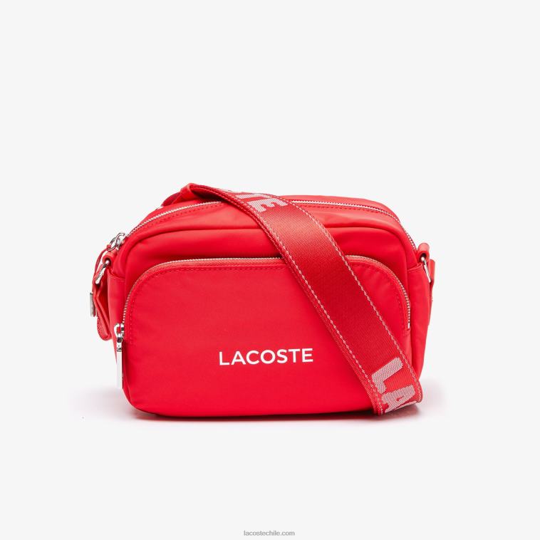 hombres Lacoste pompier blanco k08 bolsa crossbody de nailon con logo N6XZ22071