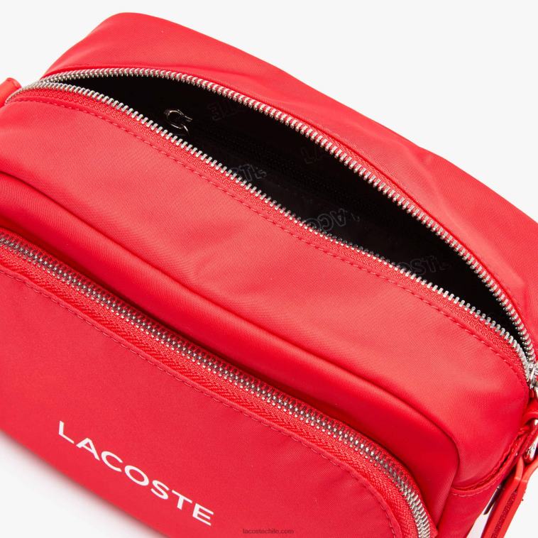 hombres Lacoste pompier blanco k08 bolsa crossbody de nailon con logo N6XZ22071