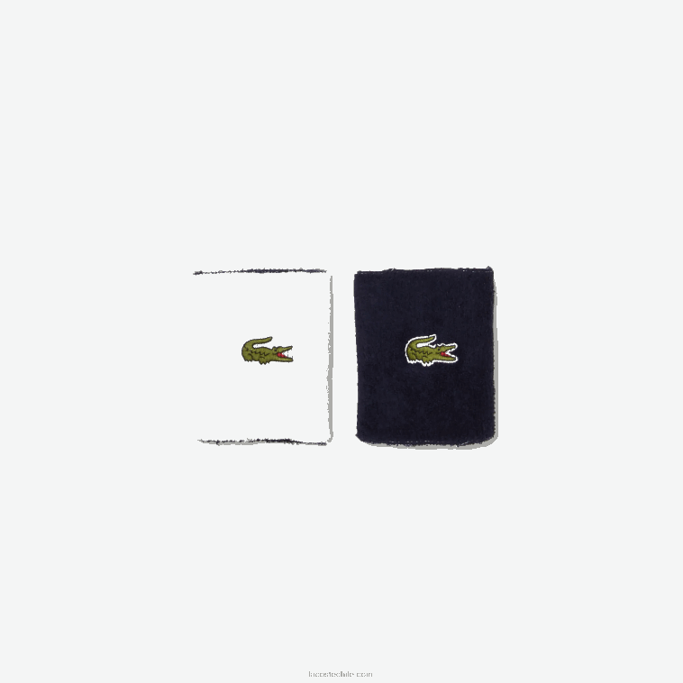 hombres Lacoste blanco azul marino 522 muñequera de tenis sport reversible N6XZ22251 hombres Lacoste blanco azul marino 522 muñequera de tenis sport reversible N6XZ22251