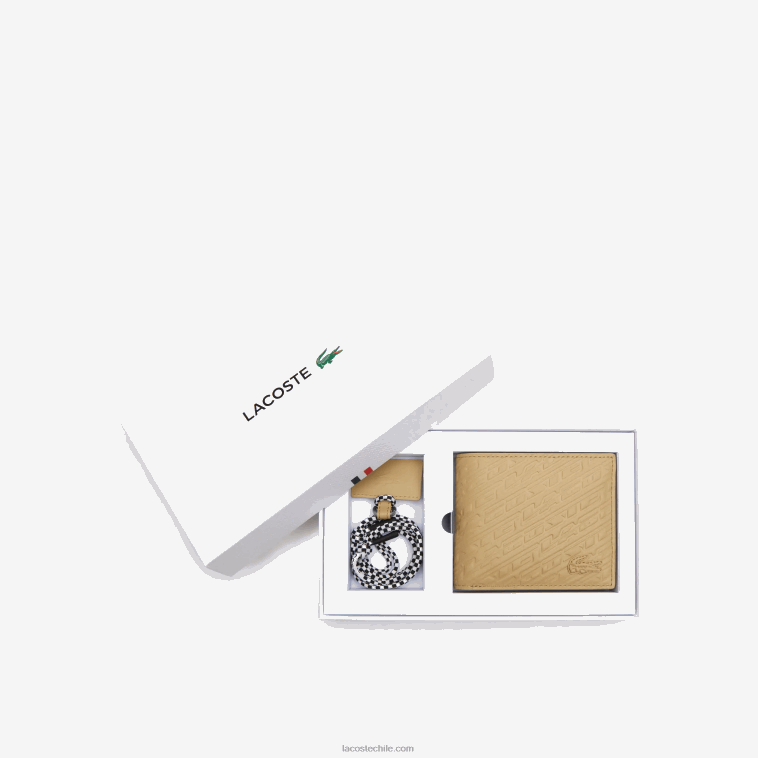 hombres Lacoste atigrado l37 conjunto de cordón para billetera y teléfono inteligente N6XZ21984