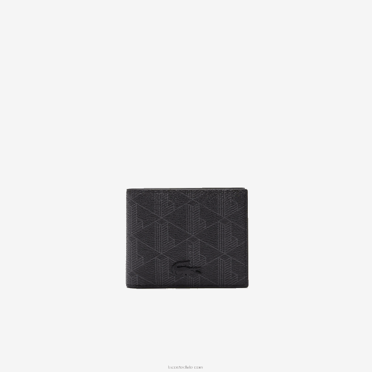 hombres Lacoste monograma noir gris h45 cartera pequeña de lona con monograma The Blend N6XZ22044 hombres Lacoste monograma noir gris h45 cartera pequeña de lona con monograma The Blend N6XZ22044
