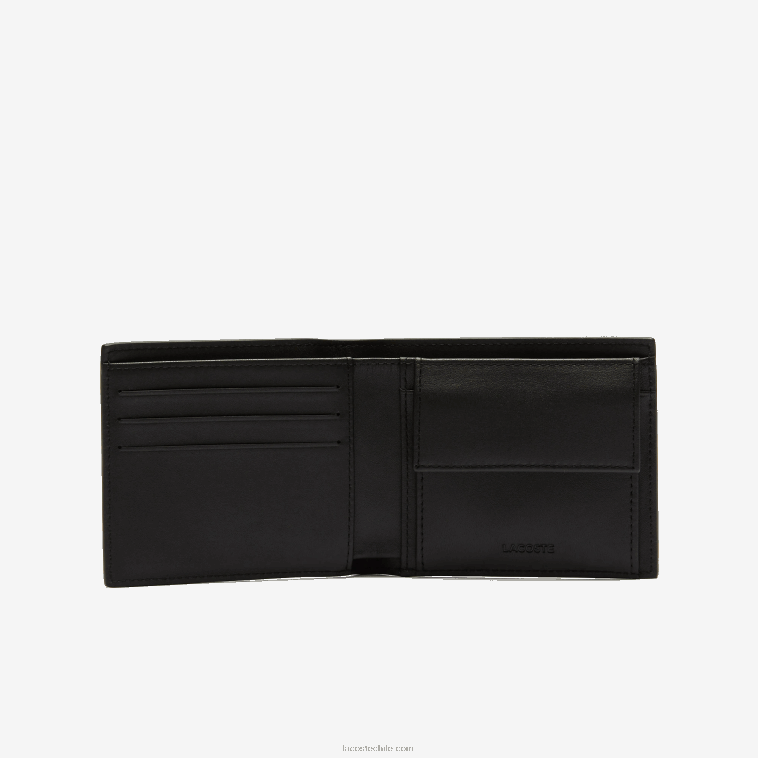 hombres Lacoste negro 000 billetera de cuero fitzgerald N6XZ21943