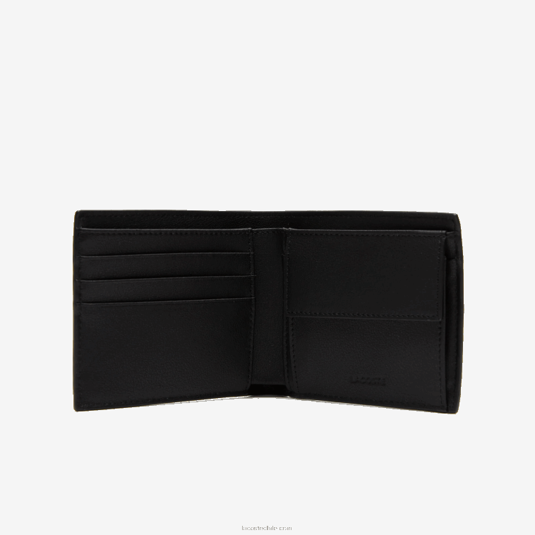 hombres Lacoste negro 000 cartera con estampado en contraste N6XZ21991