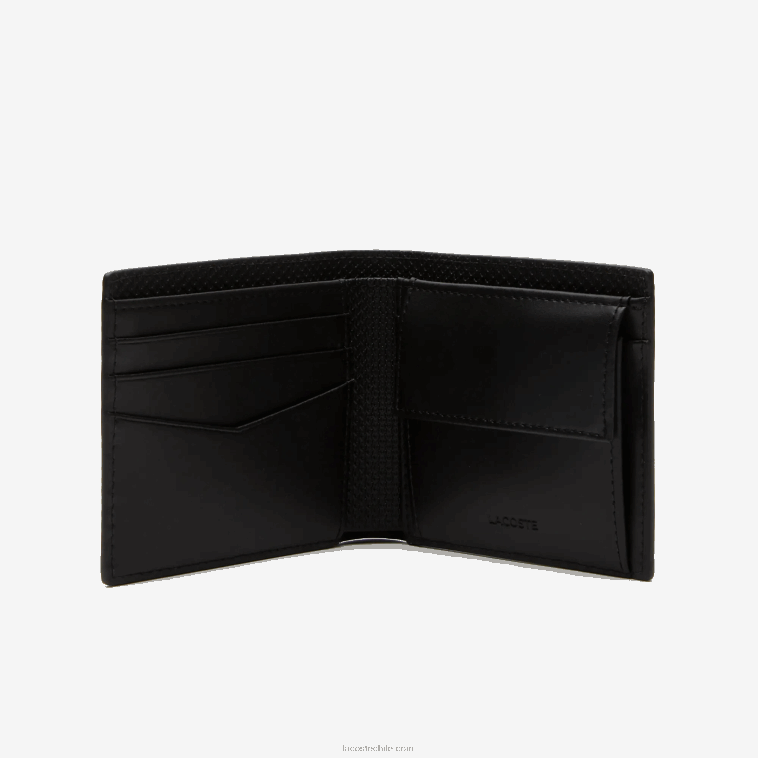 hombres Lacoste negro 000 cartera de piel de becerro chantaco N6XZ21995