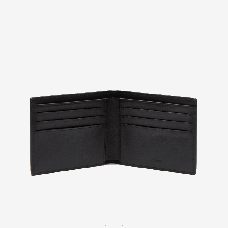 hombres Lacoste negro 000 set de regalo de cartera y llavero con logo N6XZ21986
