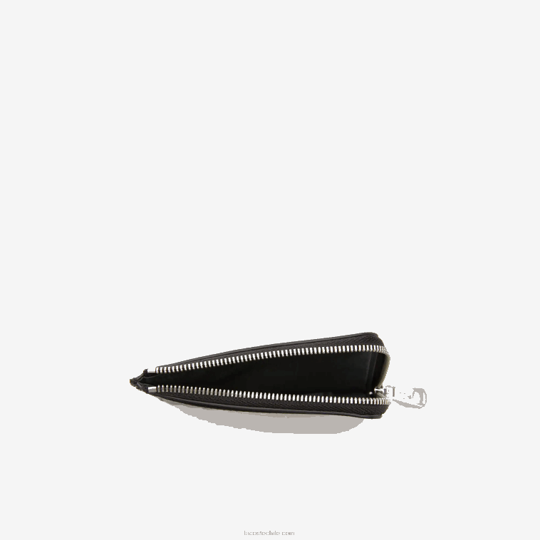 hombres Lacoste negro 000 tarjetero con cremallera y inscripción en contraste N6XZ22134