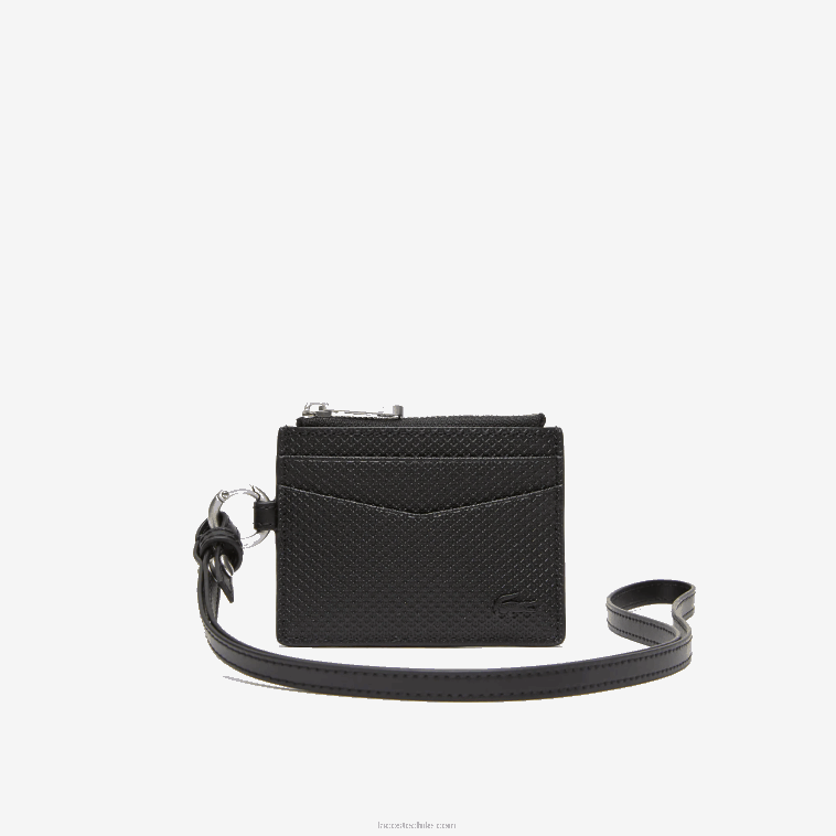 hombres Lacoste negro 000 tarjetero con mosquetón N6XZ22130