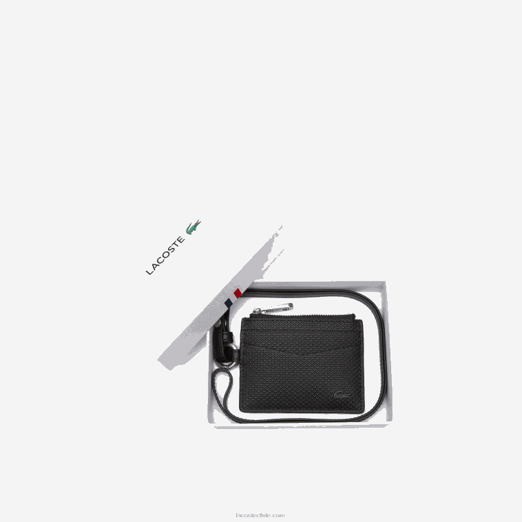 hombres Lacoste negro 000 tarjetero con mosquetón N6XZ22130
