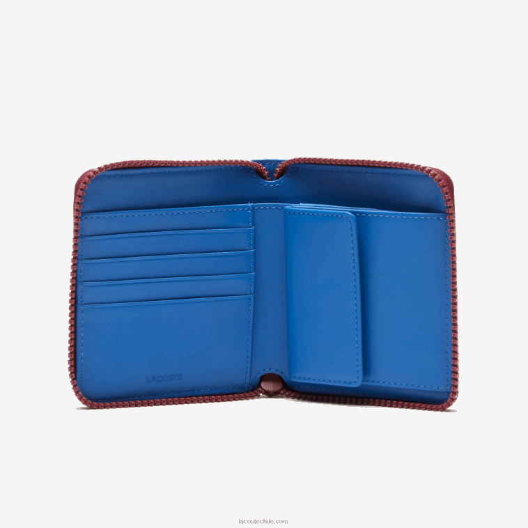 hombres Lacoste puerto deportivo k22 cartera con cremallera y placa de cocodrilo N6XZ22133