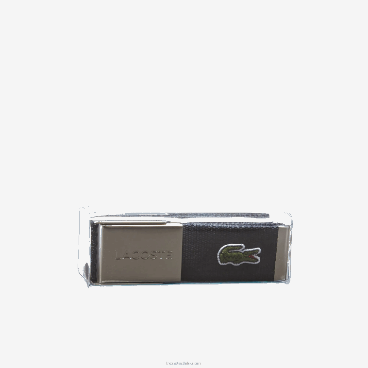 hombres Lacoste 166 cinturón tejido con hebilla grabada N6XZ22081