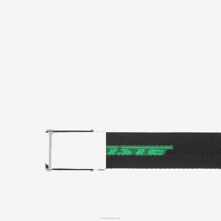 hombres Lacoste estragón negro vert 132 m03 cinturón con logo estampado N6XZ21958