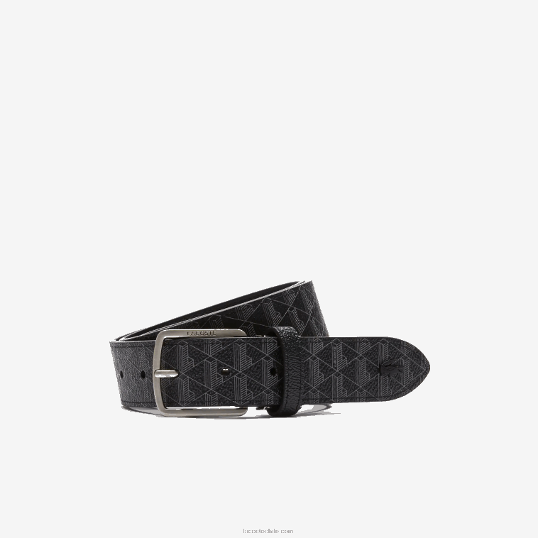 hombres Lacoste monograma noir gris h45 cinturón tejido con monograma y hebilla en la lengüeta N6XZ22099 hombres Lacoste monograma noir gris h45 cinturón tejido con monograma y hebilla en la lengüeta N6XZ22099