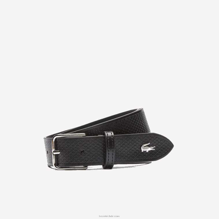 hombres Lacoste negro 000 cinturón de piel de cocodrilo cosido de metal N6XZ22093 hombres Lacoste negro 000 cinturón de piel de cocodrilo cosido de metal N6XZ22093