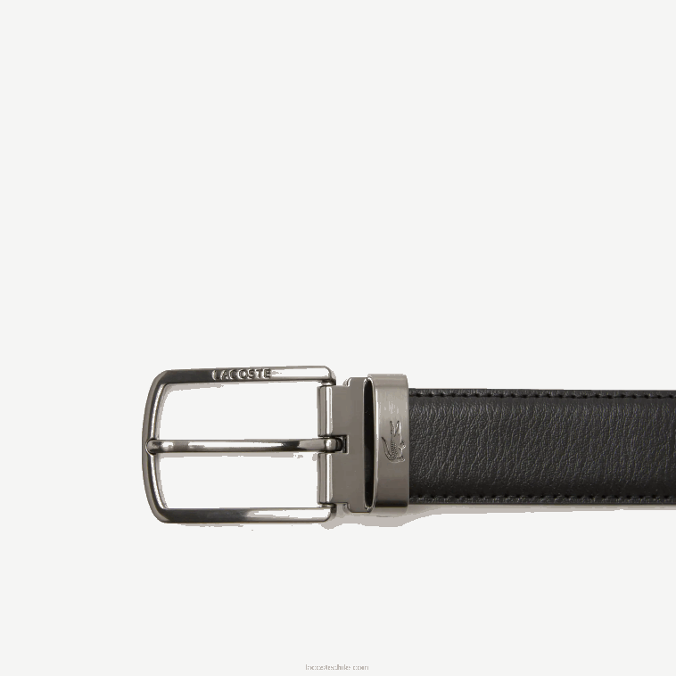hombres Lacoste negro marino 166 672 set de regalo de cinturón con hebilla de dos pines N6XZ22113