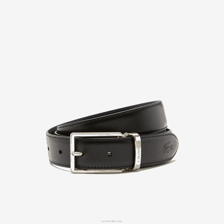 hombres Lacoste negro marino 166 672 set de regalo de cinturón con hebilla de dos pines N6XZ22113