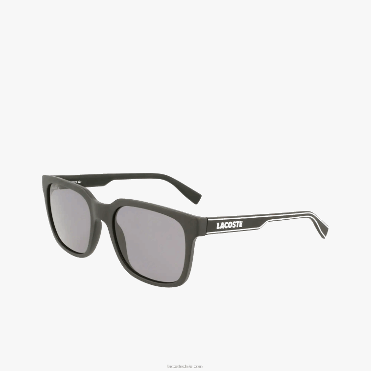 hombres Lacoste negro/azul 002 lentes de sol rectangulares active line N6XZ22281