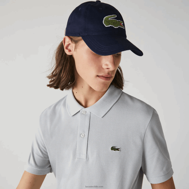 hombres Lacoste azul marino 166 correa de contraste y gorra de algodón de cocodrilo de gran tamaño N6XZ22233