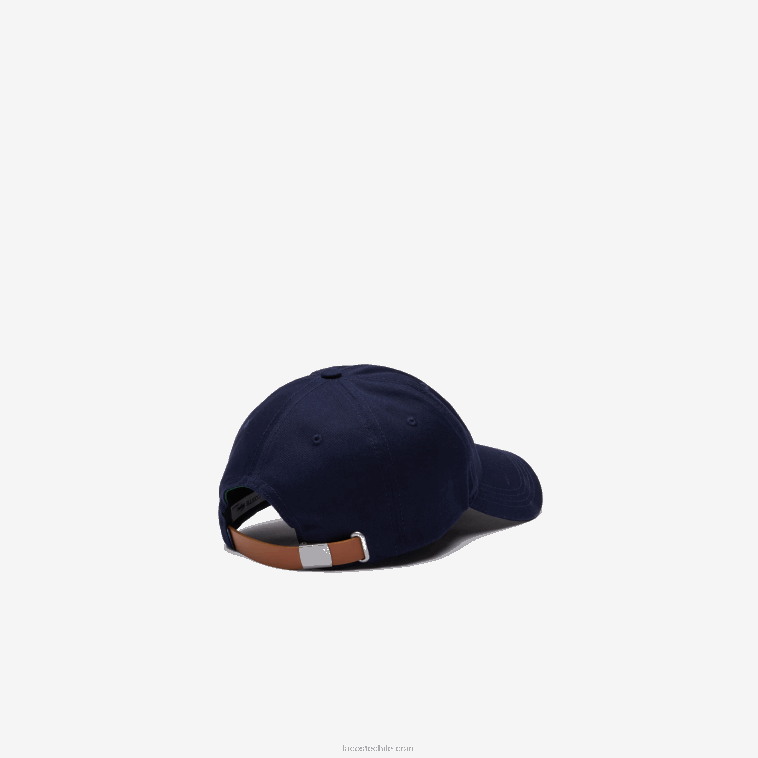 hombres Lacoste azul marino 166 correa de contraste y gorra de algodón de cocodrilo de gran tamaño N6XZ22233
